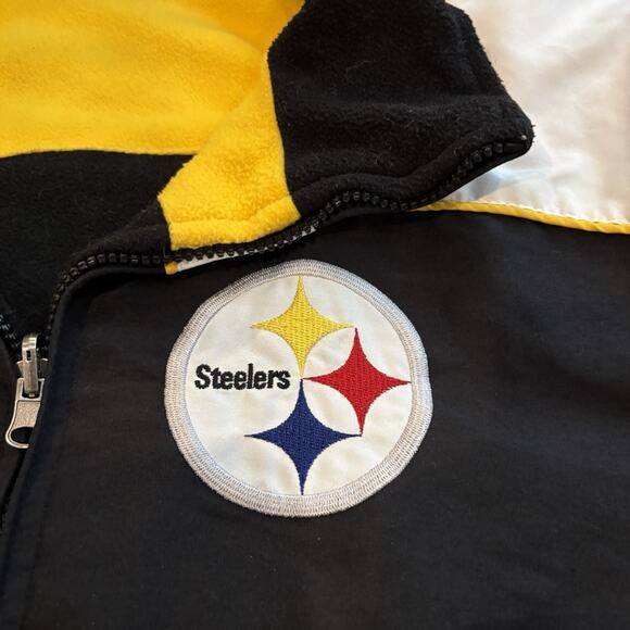 NFL Pittsburgh Steelers Vintage Reversible Fleece Jacket Block Men's Large - Picture 6 of 9